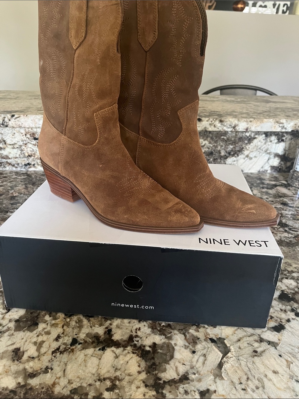 Nine West suede mid calf boot